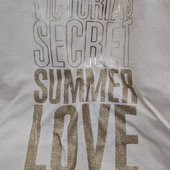 Victoria's Secret Cream and Gold Summer Tote - Picture 3 of 3